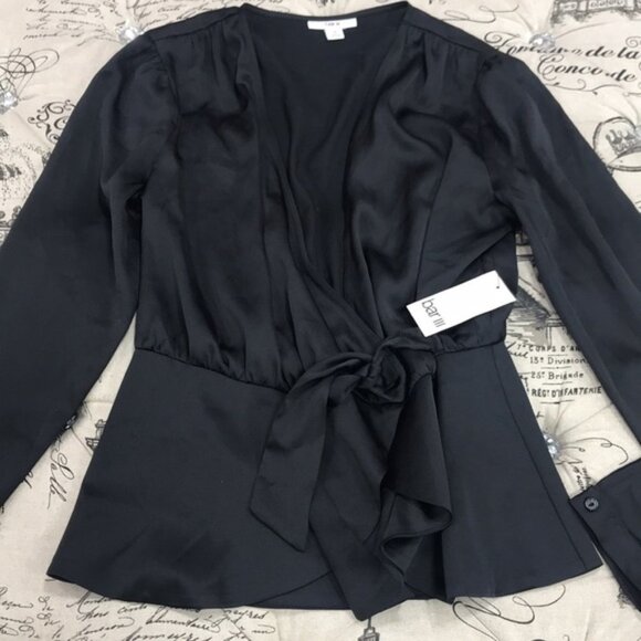 Bar III Faux-Wrap Tie-Waist Top - Picture 2 of 6